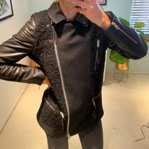 All Saints Sherpa/Leather Jacket